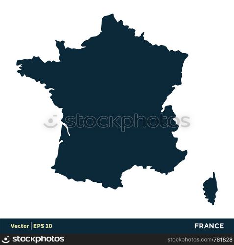 France - Europe Countries Map Vector Icon Template Illustration Design. Vector EPS 10.