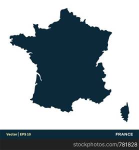 France - Europe Countries Map Vector Icon Template Illustration Design. Vector EPS 10.