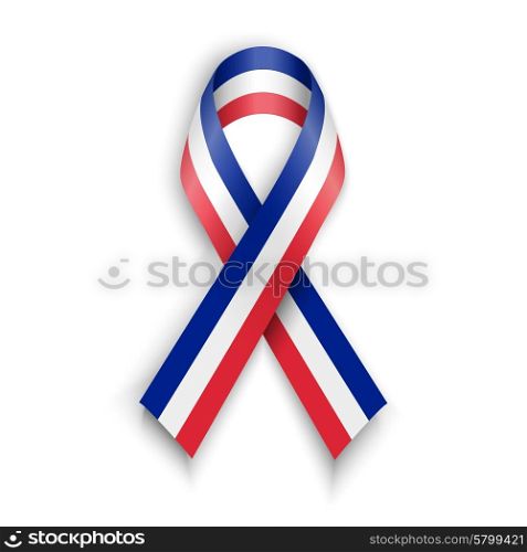 France flag . Abstract French ribbons isolated on white, vector illustration