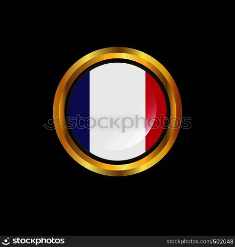 France flag Golden button