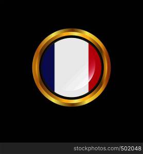 France flag Golden button