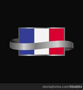 France flag Ribbon banner design