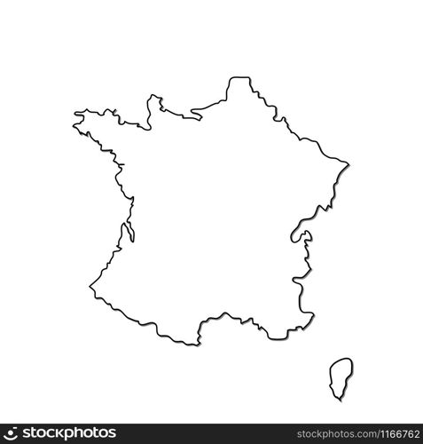 France map vector icon isolated on white background. Outline map of France vector icon