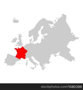 France on map of europe
