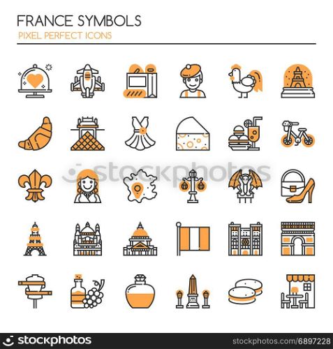France Symbols , Thin Line and Pixel Perfect Icons
