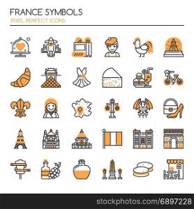 France Symbols , Thin Line and Pixel Perfect Icons