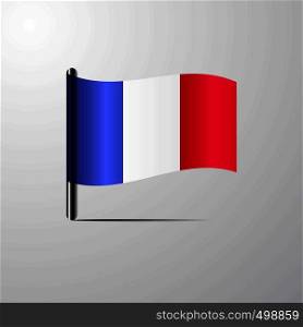 France waving Shiny Flag design vector