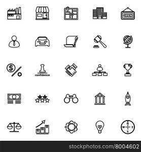 Franchise line icons on white background, stock vector