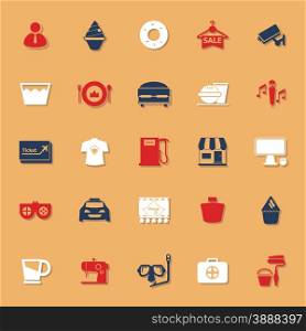 Franchisee business classic color icons with shadow, stock vector