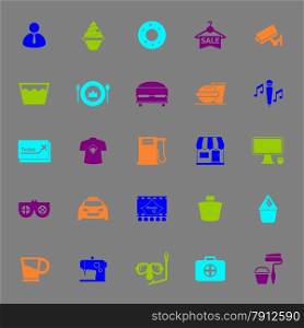 Franchisee business color icons on gray background, stock vector