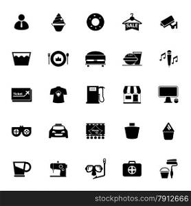 Franchisee business icons on white background, stock vector
