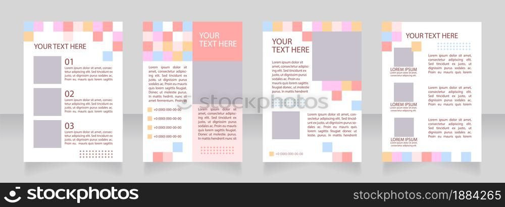 Franchising promotion blank brochure layout design. Business development. Vertical poster template set with empty copy space for text. Premade corporate reports collection. Editable flyer paper pages. Franchising promotion blank brochure layout design