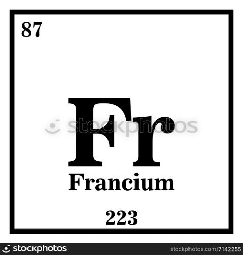 Francium Periodic Table of the Elements Vector illustration eps 10.. Francium Periodic Table of the Elements Vector illustration eps 10