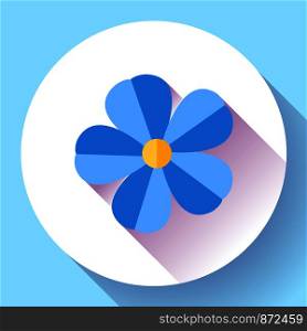 Frangipani flower icon Nature symbol - blue flower Vector icon flat. Frangipani flower icon Nature symbol - flower Vector