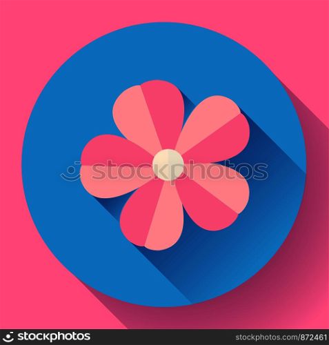 Frangipani flower icon Nature symbol - pink flower Vector icon flat. Frangipani flower icon Nature symbol - flower Vector