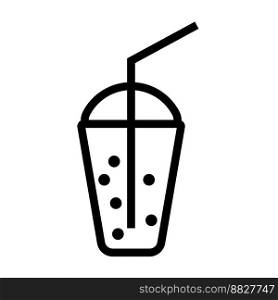 Frappe cocktail line icon isolated on white background. Black flat thin icon on modern outline style. Linear symbol and editable stroke. Simple and pixel perfect stroke vector illustration