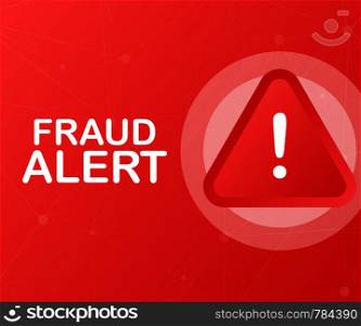Fraud alert. Security Audit, Virus Scanning, Cleaning, Eliminating Malware, Ransomware. Vector stock illustration.