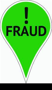 Fraud Danger Hazard sign place pointer