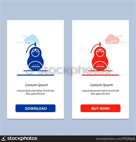 Fraud, Grenade, Matrioshka, Peace, Russia Blue and Red Download and Buy Now web Widget Card Template