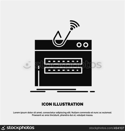 fraud, internet, login, password, theft Icon. glyph vector gray symbol for UI and UX, website or mobile application. Vector EPS10 Abstract Template background