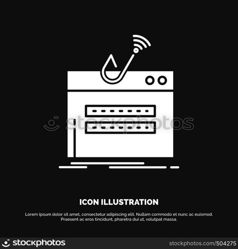 fraud, internet, login, password, theft Icon. glyph vector symbol for UI and UX, website or mobile application. Vector EPS10 Abstract Template background