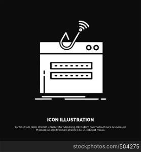 fraud, internet, login, password, theft Icon. glyph vector symbol for UI and UX, website or mobile application. Vector EPS10 Abstract Template background