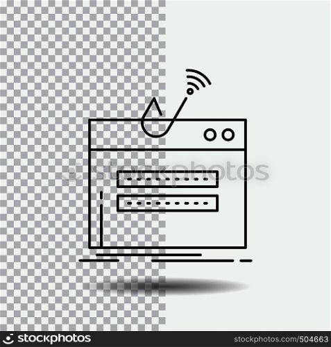 fraud, internet, login, password, theft Line Icon on Transparent Background. Black Icon Vector Illustration. Vector EPS10 Abstract Template background