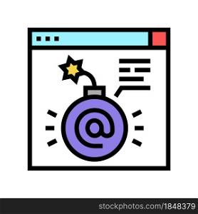 fraud internet problem color icon vector. fraud internet problem sign. isolated symbol illustration. fraud internet problem color icon vector illustration