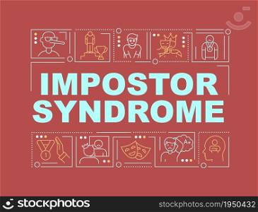 Fraud syndrome word concepts banner. Psychological pattern. Infographics with linear icons on blue background. Isolated creative typography. Vector outline color illustration with text. Fraud syndrome word concepts banner