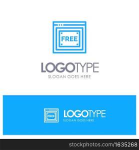 Free Access, Internet, Technology, Free Blue outLine Logo with place for tagline