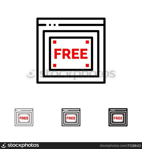 Free Access, Internet, Technology, Free Bold and thin black line icon set