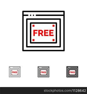 Free Access, Internet, Technology, Free Bold and thin black line icon set