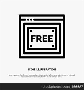 Free Access, Internet, Technology, Free Line Icon Vector