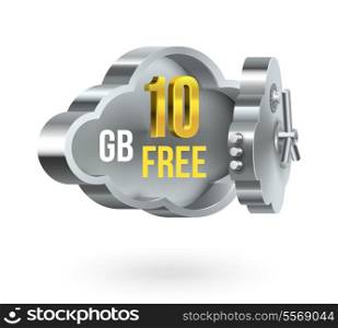 Free cloud storage promotion banner isolated vector illustration