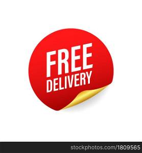 Free delivery. Badge with truck. Vector stock illustrtaion. Free delivery. Badge with truck. Vector stock illustrtaion.
