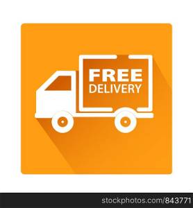 Free Delivery Car icon button, stock vector illustration design