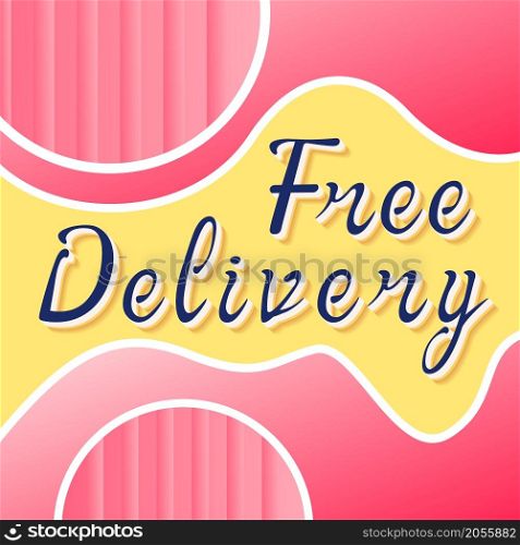 Free delivery promotional banner. Vector decorative typography. Decorative typeset style. Latin script for headers. Trendy advertising for graphic posters, banners, invitations texts. Free delivery promotional banner