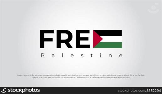 Free Gaza, free Palestine. Free Palestine lettering background. Free Palestine concept vector illustration