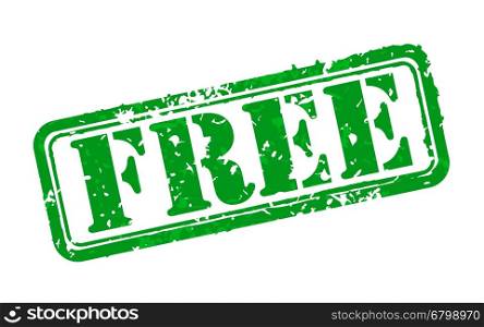 Free rubber stamp. Free green rubber stamp vector illustration. Contains original brushes