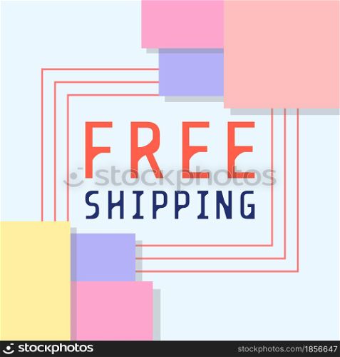 Free shipping bold promotional poster. Vector decorative typography. Decorative typeset style. Latin script for headers. Trendy advertising for graphic posters, banners, invitations texts. Free shipping bold promotional poster