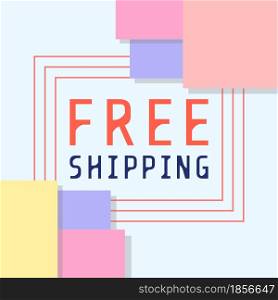 Free shipping bold promotional poster. Vector decorative typography. Decorative typeset style. Latin script for headers. Trendy advertising for graphic posters, banners, invitations texts. Free shipping bold promotional poster