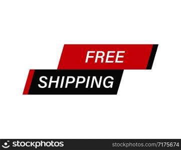 Free shipping isolated vector banner or sign. Icon free delivery. Free transport banner. EPS 10. Free shipping isolated vector banner or sign. Icon free delivery. Free transport banner.