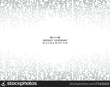 Free space in middle of futuristic technology in dark gray square pattern pixel background. vector eps10