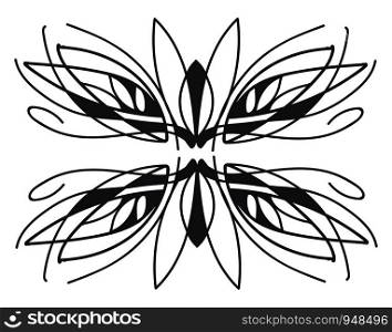 Free style natural ornament design, illustration, vector on white background.