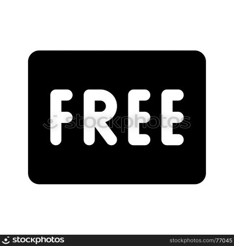 free tag, icon on isolated background