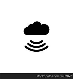 Free Wi-Fi Cloud. Flat Vector Icon. Simple black symbol on white background. Free Wi-Fi Cloud Flat Vector Icon