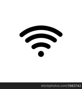 Free WiFi. Flat Vector Icon illustration. Simple black symbol on white background. Free WiFi sign design template for web and mobile UI element. Free WiFi Flat Vector Icon