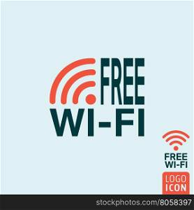 Free wifi icon. Wi-fi icon. Free wifi symbol. Wi fi zone. Vector illustration.