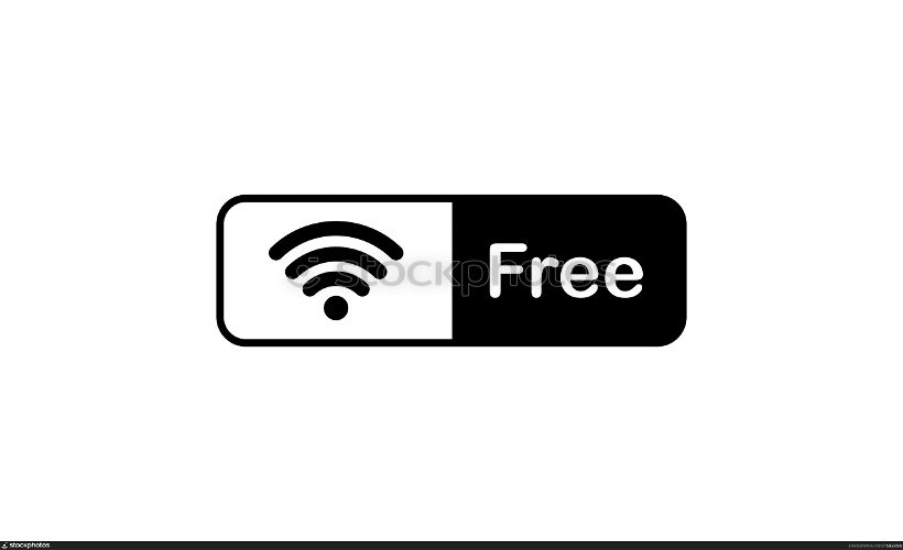 Free wifi sign in black. Internet connection. Vector on isolated white background. EPS 10.. Free wifi sign in black. Internet connection. Vector on isolated white background. EPS 10