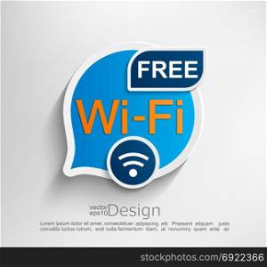 Free wifi symbol.. Free wifi symbol, emblem or sticker vector illustration.